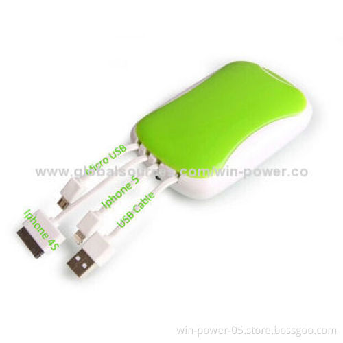 Power Bank with 5,000mAh Capacity, Four Plugs, No Need Add Ultra AccessoriesNew